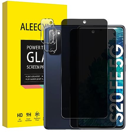 [2+2 Stück] 2 Stück Sichtschutz Schutzfolie Für Samsung Galaxy S20 FE 5G mit 2 Stück Kamera Panzerfolie, 9H Härte, Anti-Spy Schutzglas, Anti-Spion, Anti-Kratzen Displayschutzfolie