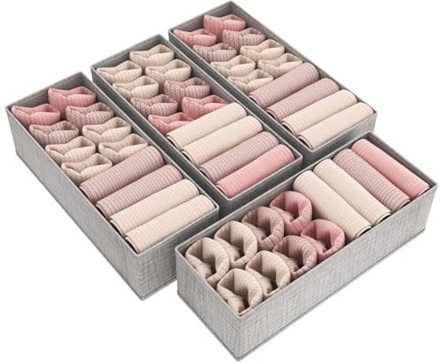 Lifewit 4er Set HEMNES Doppelorganizer für Kommode, Wickeltisch, Kleiderschrank Organizer,Schubladen, Ordnungssystem für Wickelutensilien, Kinderkleidung,Socken, BH, Unterwäsche