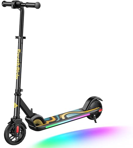 Fanttik Ride C9 Pro Elektroroller für Kinder ab 8 Jahren, Bunte Regenbogenlichter, 8/12,8/16 KMH, 5 Meilen Reichweite, LED-Anzeige, höhenverstellbar, faltbar, für Jungen und Mädchen