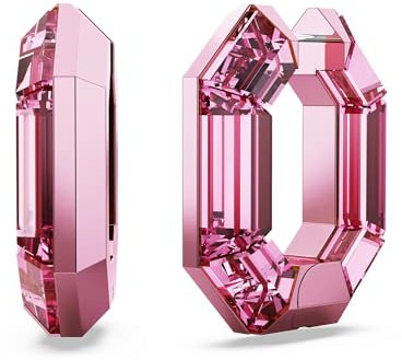 Swarovski Lucent Kreolen, Pinke Statement Ohrringe mit Strahlendem Swarovski Kristall