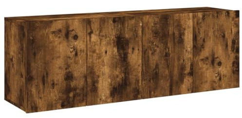 vidaXL Meubles TV Muraux 2 pcs, Armoires de Télévision Suspendues avec Rangement, Meubles Télé Flottants Salon, Moderne, Chêne Fumé Bois d'Ingénierie