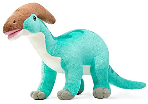 Tiny Heart Parasaurolophus Dinosaurier Stofftier Plüschtier realistisches Dinosaurier Plüsch schönes Tier niedliche und weiche Geschenke Dinosaurier für Kinder Jungen und Mädchen Spielzeug Blau 15”