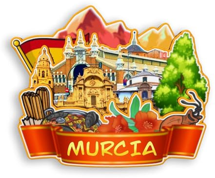 Quwsne Refrigerator Magnet Murcia Spain Fridge Magnet City Travel Souvenirs Tourist Gifts 3D Classic Landmarks Handmade Crafts Home Decoration -1560, QS-WC-1560