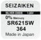 Generic 1 x Seiko SR621SW 364 Seiko Watch Battery Button Watch Battery Made in Japan