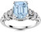 1,25 ctw Achteckform Aquamarin-Edelstein 925 Sterling Silber Solitär Art Deco Damen Verlobungsring Sterlingsilber, 52