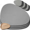 Mahewa® 6er Set Premium Tischset aus Kunstleder - Platzset abwaschbar und wasserdicht - Platzdeckchen Telleruntersetzer in Lederoptik (Dunkelgrau/Hellgrau, Oval mit Halter)