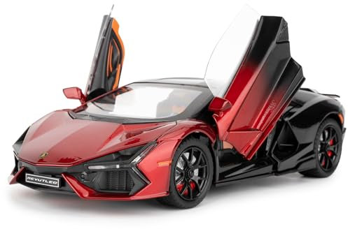 imtfzct Lamborghini Reventon Spielzeugauto, 1/24 Gussmodellauto mit Sound, Licht und Pullback, Sammlermodellauto, Geschenk für Kinder (rot)
