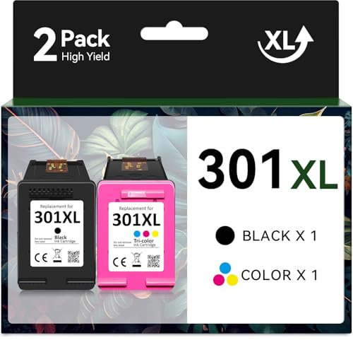 301XL Druckerpatronen, 301 XL Patronen Ersatz für HP 301 Druckerpatronen Schwarz und Farbe, 301XL Multipack Ersatz für HP Envy 4500 4504 5534 DeskJet 1050 2050 2544 3050 OfficeJet 2620 2630 4632 4634