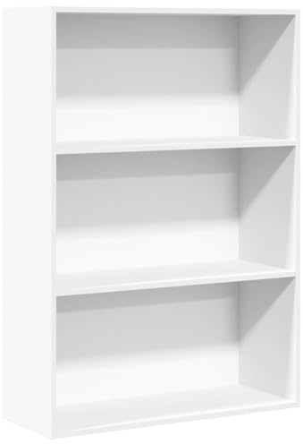 vidaXL Bookcase White 80x30x114 cm Engineered Wood | Loads of space for your stuff, A trendy look that fits in anywhere, Saves space and keeps it stable