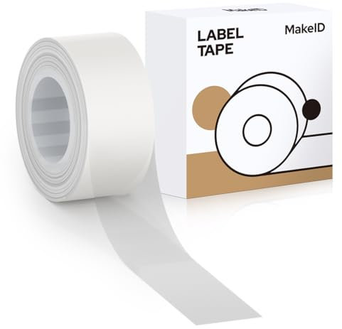 MakeID Q1 E1 Etikettenband, 16 mm * 4 m Wasserdichte laminierte Nachfüllungen Benutzerdefinierte Aufkleber für Büro Zuhause Thermische Aufkleber Ersatz