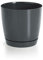 DIKEL Pot de fleurs - Diamètre : 9 cm - Hauteur : 11 cm - Cache-pot en plastique avec surface brillante - Pot de fleurs au style minimaliste moderne pour un intérieur élégant - Anthracite