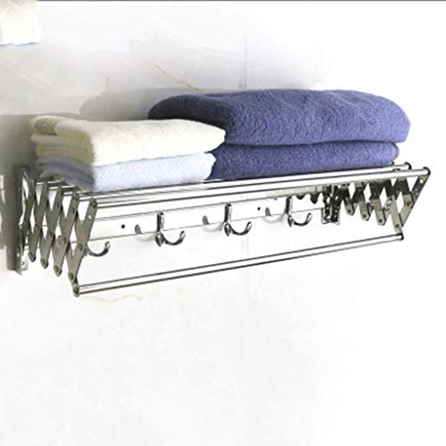 CCKUHN Porte-Serviettes en Acier Inoxydable avec Crochet rétractable pour Salle de Bain, Porte-Serviettes Extensible, Support Mural Multifonction pour Outils, 100 cm, 80 cm (50 cm)