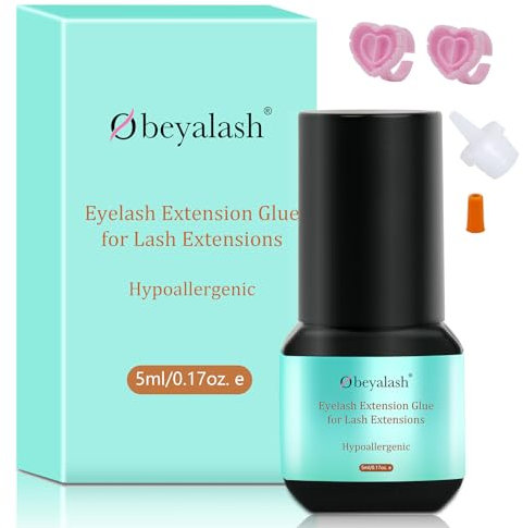 Wimpernkleber Dauerhaft Wimpernkleber füR WimpernverläNgerung Wimpern Extensions Kleber Lash Extension Glue 5ml Black 1~2s Trocknungszeit 6-7Wochen Retention for Salon by Obeyalash