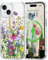 L-FADNUT Magnetic for iPhone 15 Plus Case, Compatible with Magsafe Floral Pattern Design, Clear Girly Flower Cover Slim Bumper Shockproof Protective Phone Case for iPhone 15 Plus Green