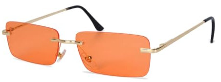 besbomig Randlose Sonnenbrille Damen Herren Retro Rahmenlose Brille für Festival Rave Outfit Fasching 90er Jahre Party Brillen Modebrille Hippie Kostümzubehör