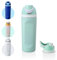 MU LIN Borraccia Termica Acciaio Inox con Cannuccia - 600ml Senza BPA Isolamento Termico Leakproof per Sport, Palestra, Ciclismo, Scuola, Campeggio - VERDE
