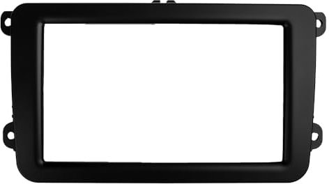 OPTION Marco de radio 2 DIN negro mate para VW Golf 5, Golf 6, Passat, Caddy, Touran, Tiguan, Polo, EOS, Jetta, Sharan, T5, T6, Scirocco, Amarok, Beetle, Skoda Octavia, Rapid, Fabia, Yeti, Seat Leon