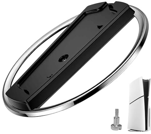 HELION Vertical Stand for PS5 Pro/Slim Consoles - Heavy-Duty Metal Base Mount with Anti-Slip Pads, Adjustable Holder Compatible with PlayStation 5 Disc/Digital Edition