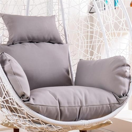 No Filled Hanging Egg Chair Cushion Cover - Waterproof Outdoor Extra Large Single Seat Swing Egg Chair Cushion Cover with Zipper (Only Cover) (gray)