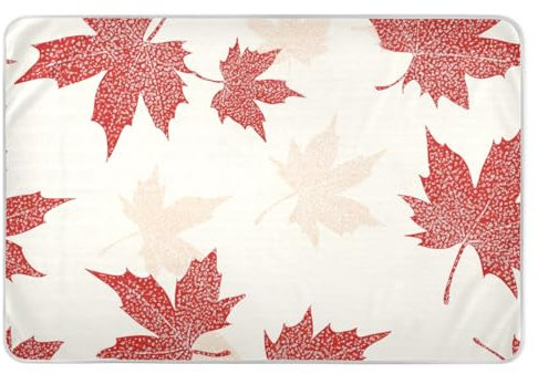 Red Maple Fall Leaves Potty Training Pad Soft Absorbent Sheet Cover Underpads Cute Cool Pee Mats for Kids Adults Pets , 52 L x 34 W absorbentes para