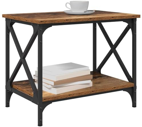 vidaXL Side Table Old wood, Ample Storage Coffee Table, Contemporary Living Room, Industrial Accent Furniture, Engineered Wood, Urban Style