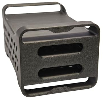 Storage Holder for Samsung T7 SSD, Case with Slide-Out Cover, Cooling Vents and Type-C Cable Slot, 3D-Printed (two slots)