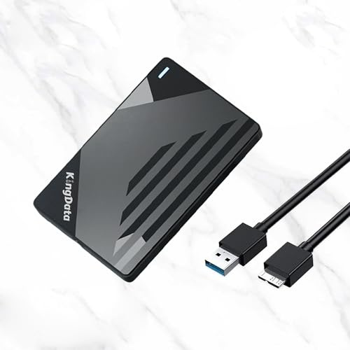 KingData Enclosure per disco rigido da 2,5 pollici, alloggiamento SSD da 5 Gbps, alloggiamento esterno USB 3.0 SATA HDD, lettore SSD supportato UASP, caddy per disco rigido compatibile con SSD HDD da