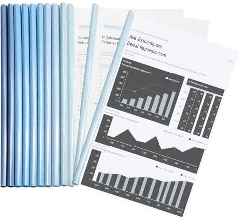 Klemmschienen A4 Klemmhefter Thermobindemappen mit transparenter weicher Hülle Kapazität 1-100 Blatt für Büro Schule Dokumente (Gradient, Blau, A4)