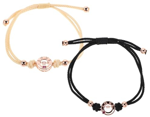 LIFKOME Vibrations armbänder für Verstellbar Geflochtene Partnerarmbänder Herzfrequenz Verbindung Fernbeziehung Schmuck für Männer und Frauen Jubiläum Geschenk