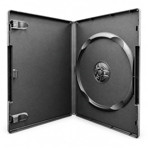 Dragon Trading DVD-Hüllen in Premium-Qualität, mit 14 mm Rücken und Kunststoffhülle zum Einfügen von Kunstwerken und internen Booklet-Clips von Dragon Trading – schützt Ihre Discs, Schwarz, 10 Stück