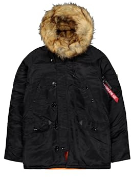 Alpha Industries Herren Winterjacke mit Kunstfell