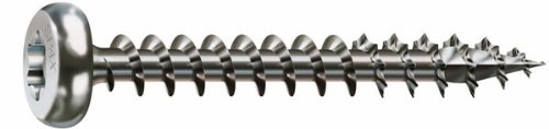 Spax Pan Head Torx Schraube, M5 x 50 mm, Vollgewinde, Edelstahl, Silber