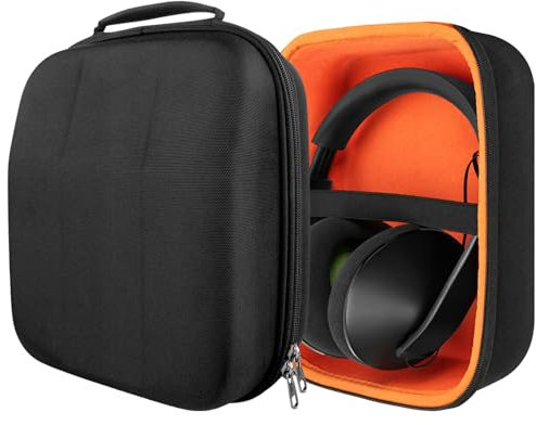 Geekria Shield Case for Large Sized Over-Ear Headphones, Replacement Hard Shell Travel Carrying Bag with Cable Storage, Compatible with SONY, Beyerdynamic, Philips, Denon, Headsets (Black)