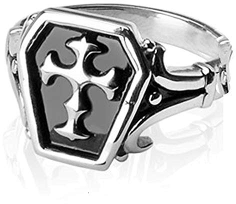 BlackAmazement Unisex Siegel Ring Edelstahl Celtic Cross Kelten Kreuz Mittelalter Gothic Biker (20.1)