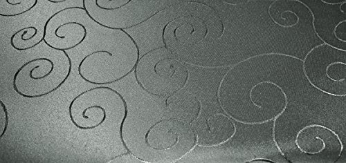 Unbekannt Tischdecke oval 160x260 cm Struktur damast Circle bügelfrei fleckenabweisend #1235 (grau)