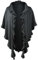 Poncho Cape Trachtentuch Umhang Stola Schultertuch Trachten-Tuch Damen Strickponcho Tracht Strick Trachtenponcho gestrickt Überwurf Volants Rüschen Schal Cashmink, Farbe:dunkelgrau