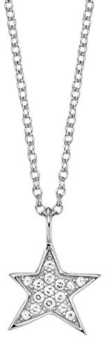 Engelsrufer Stern Kette mit Anhänger für Damen 925er-Sterlingsilber Weiße Zirkonia Länge 40 cm + 4 cm