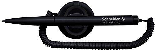 Schneider Klick-Fix Kugelschreiber mit Teleschnur (Schreibfarbe: schwarz, Strichstärke M), schwarz, 1 Stück