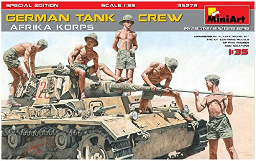 MiniArt 35278 1:35 Fig. Dt. Afrika Korps Pz. SE (5) - originalgetreue Nachbildung, Modellbau, Plastik Bausatz, Basteln, Hobby, Kleben, Modellbausatz, Zusammenbauen, unlackiert
