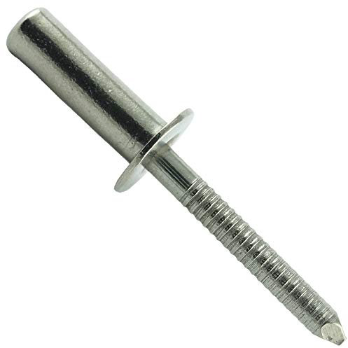 Eisenwaren2000 Rivetto per cieco, 4,8 x 10 mm, con testa piatta, rivetti pop, DIN 7337, ISO 16585, in acciaio inox A2 V2A, antiruggine