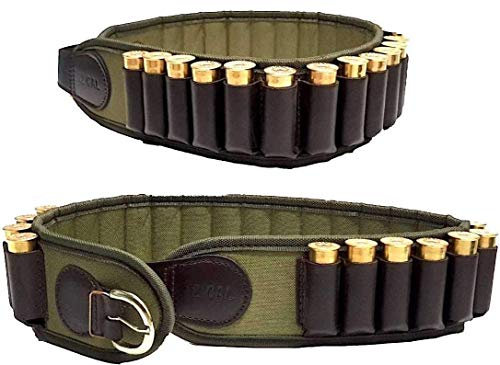 Ra sport Cartuccera Cintura Cal 12 da Caccia Cordura e Pelle Cartucciera Regolabile 24 Celle