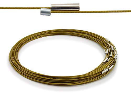 WEBandBUY 1 Halsreifen aus Edelstahl Magnetverschluss Länge ca. 50 cm Messing