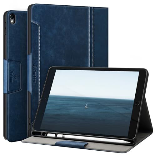Antbox Hülle für iPad Pro 10,5 Zoll/iPad Air 3 mit integriertem Stifthalter, automatischer Ein-/Ausschaltfunktion, PU-Leder-Smartcover für iPad Air 3 13,5 Zoll 2019/iPad Pro 10,5 Zoll 2017, Blau