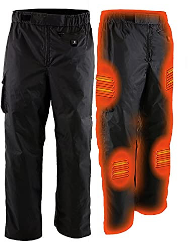 Milwaukee Leather Pants Men's Water Resistant Textile w/Frnt & Bck Heating Elements–Battery Included (BLACK, L)