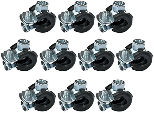 AERZETIX - C49870 - Lot de 10 Collier isophonique -support fixation avec joint - pour tuyau Ø 1/8'' - DIN EN 10111 - en acier zingué - à visser М8