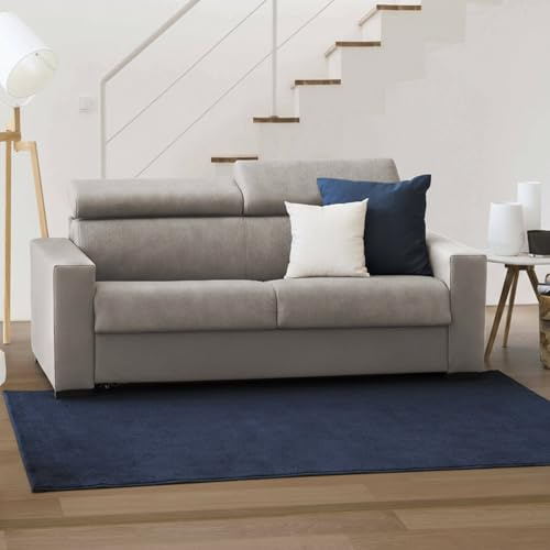 Talamo Italia - 2-Sitzer Schlafsofa Afra, drehbares Sofa zum Öffnen, verstellbare Kopfstützen und Standardarmlehnen, 100 % Made in Italy, 180 x 95 x 85 cm, Taupe