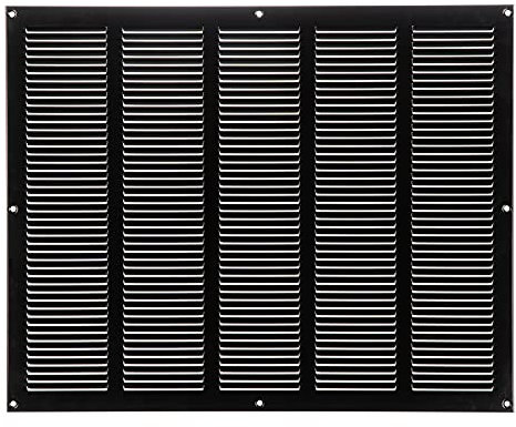 Negro 500x400 mm Rejilla de Ventilacion con Mosquitera, Metalica