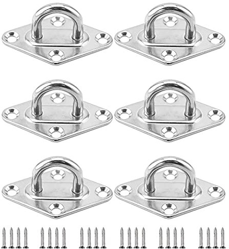 Istloho 6 pcs Augplatte Edelstahl Zurröse Wandöse Decksplatte Mastplatte Ösenplatte Mastplatte zur Ladungssicherung Wandbefestigung Deckenbefestigung mit Dübel M5