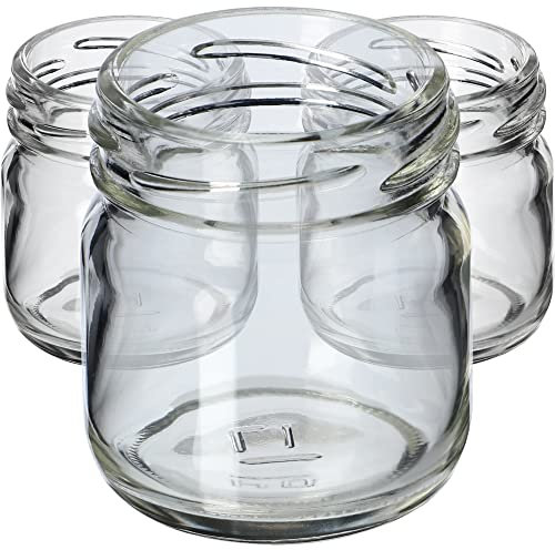 KADAX 20st Mini Gläser 40 ml, Einmachglas, Gewürzgläser mit Deckel, Sturzglas, Probiergläser, Marmeladengläser, kleine Honiggläser, Rundgläser (20 Stück, Ohne Deckel)