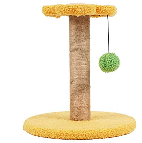 ACSUZ Katzen-kratzbaum Lieblicher Kätzchen-Blumen-kratzbaum Reißfester Abriebfester Katzen-Kratze,Gelb